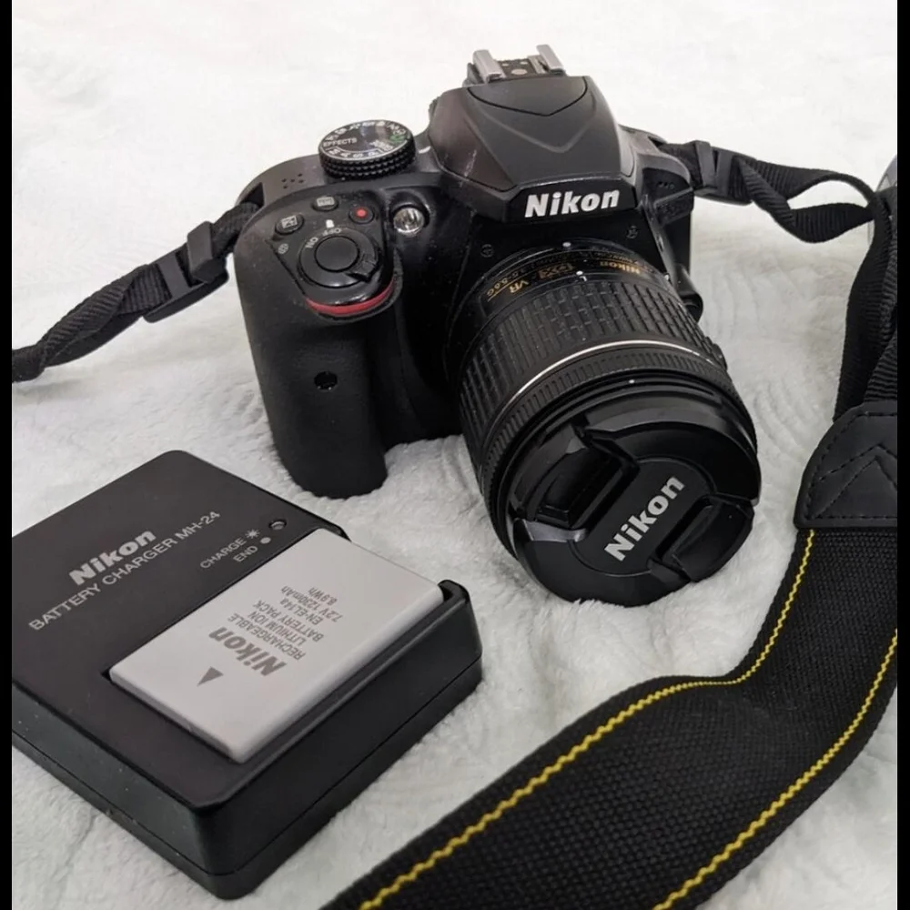 Nikon Black DSLR Camera with Lens